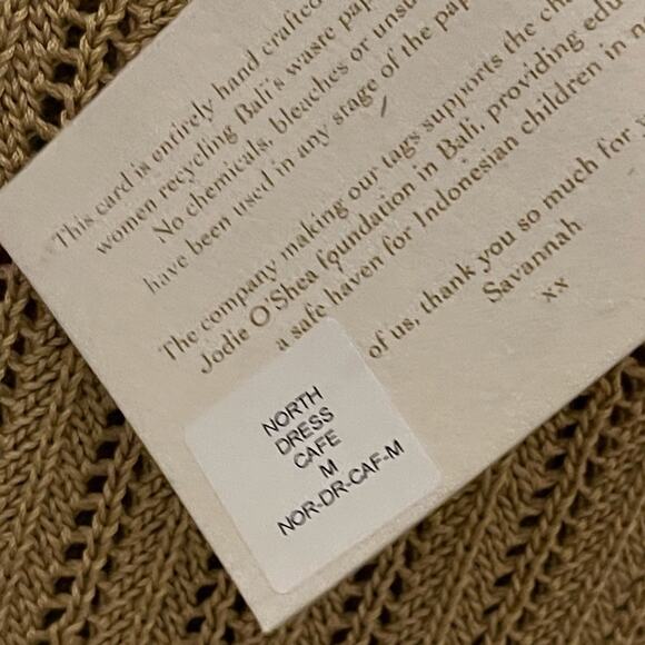 Savannah Morrow The Label Knit North Backless Cotton Dress Cafe Size Medium NWT - Picture 8 of 9